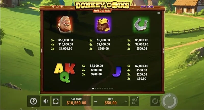 Donkey Coins Hold & Win - pole z lepkimi żetonami Coin