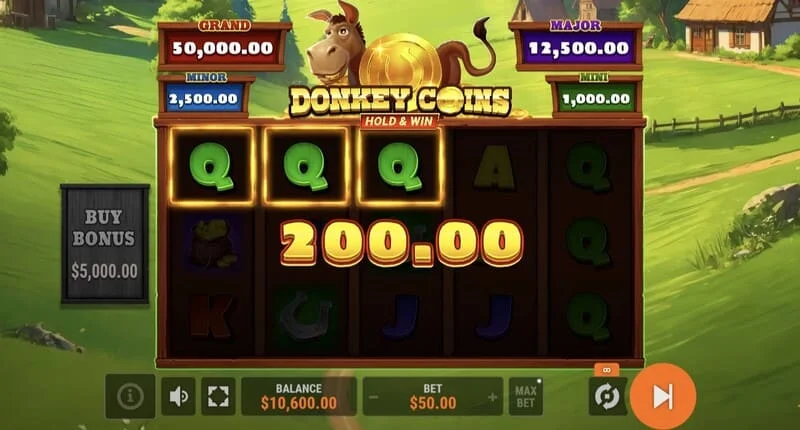 Donkey Coins Hold & Win - uruchomienie trybu Hold & Win
